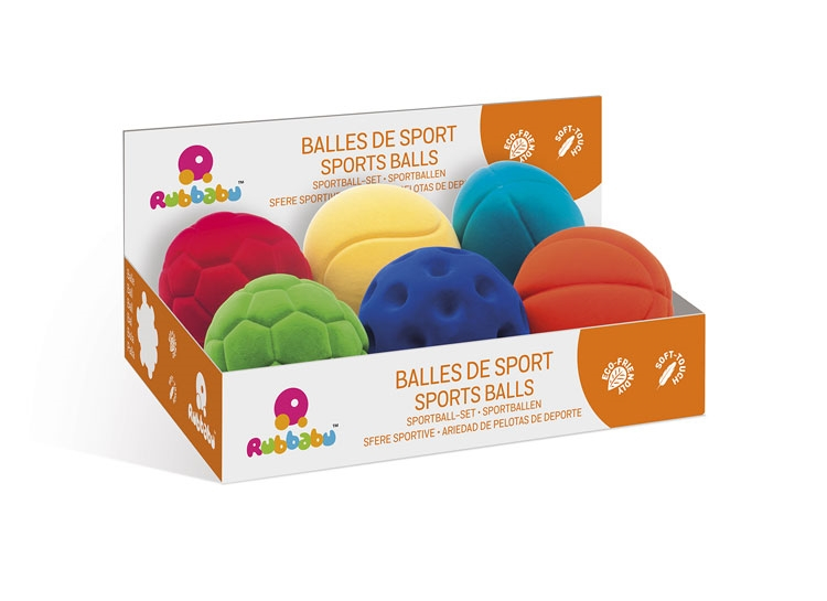 Set of 6 Rubbabu Mini Sport Balls