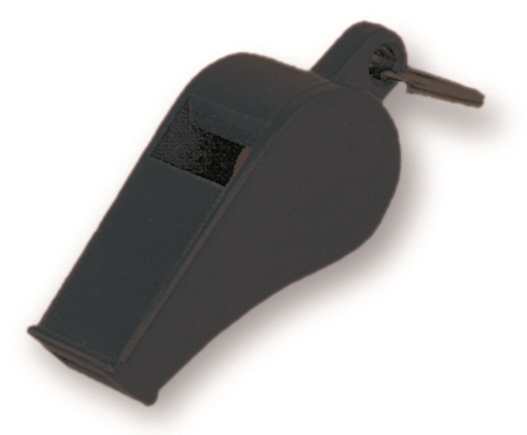 Set of 12 Black Plastic Whistles