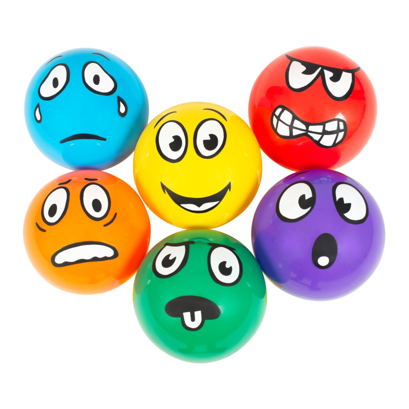 Set of 6 Emotion in Motion Balls 21cm