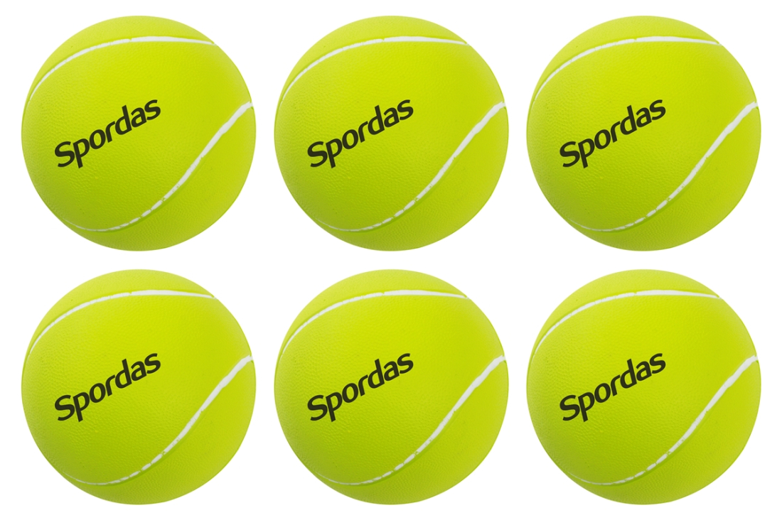 Set of 6 High Density Foam Tennis Balls