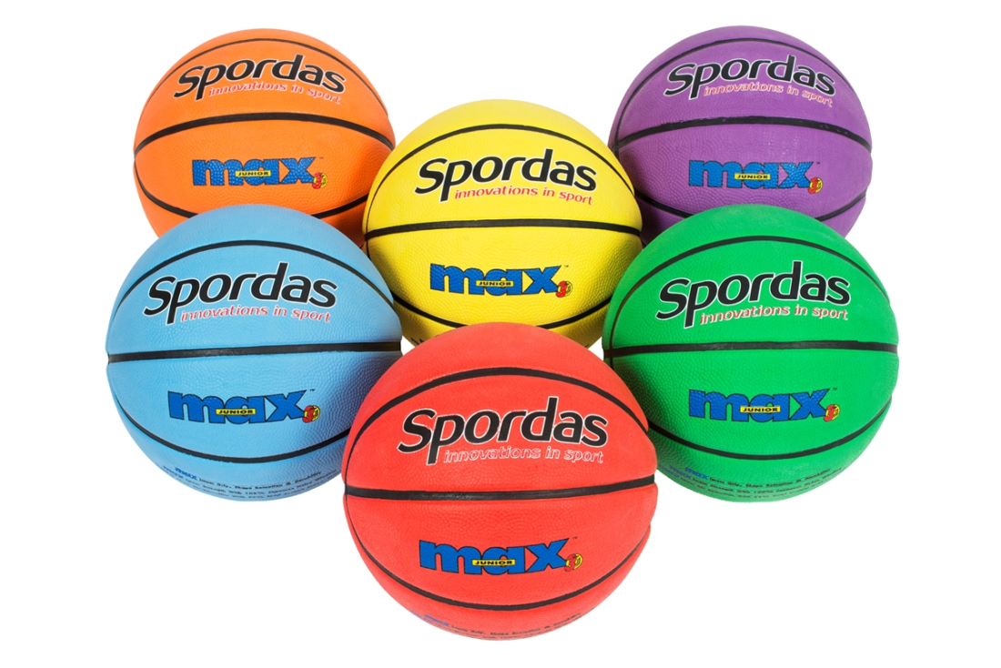 Set of 6 Spordas Max Basketballs Colored