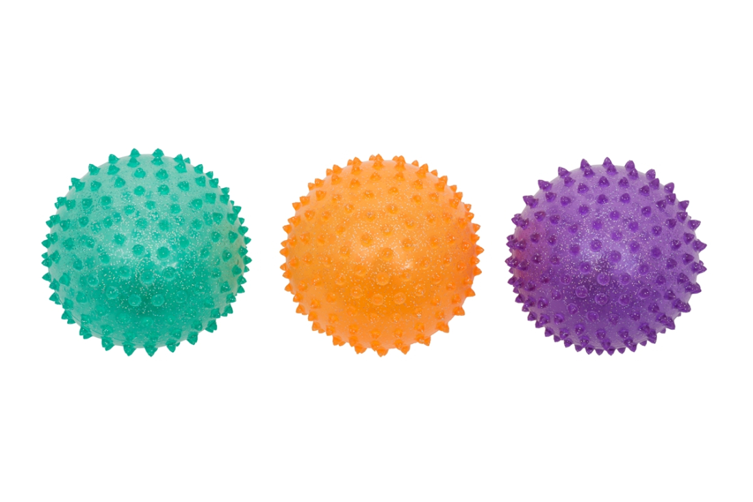 Set of 3 Glitter Knobby Balls