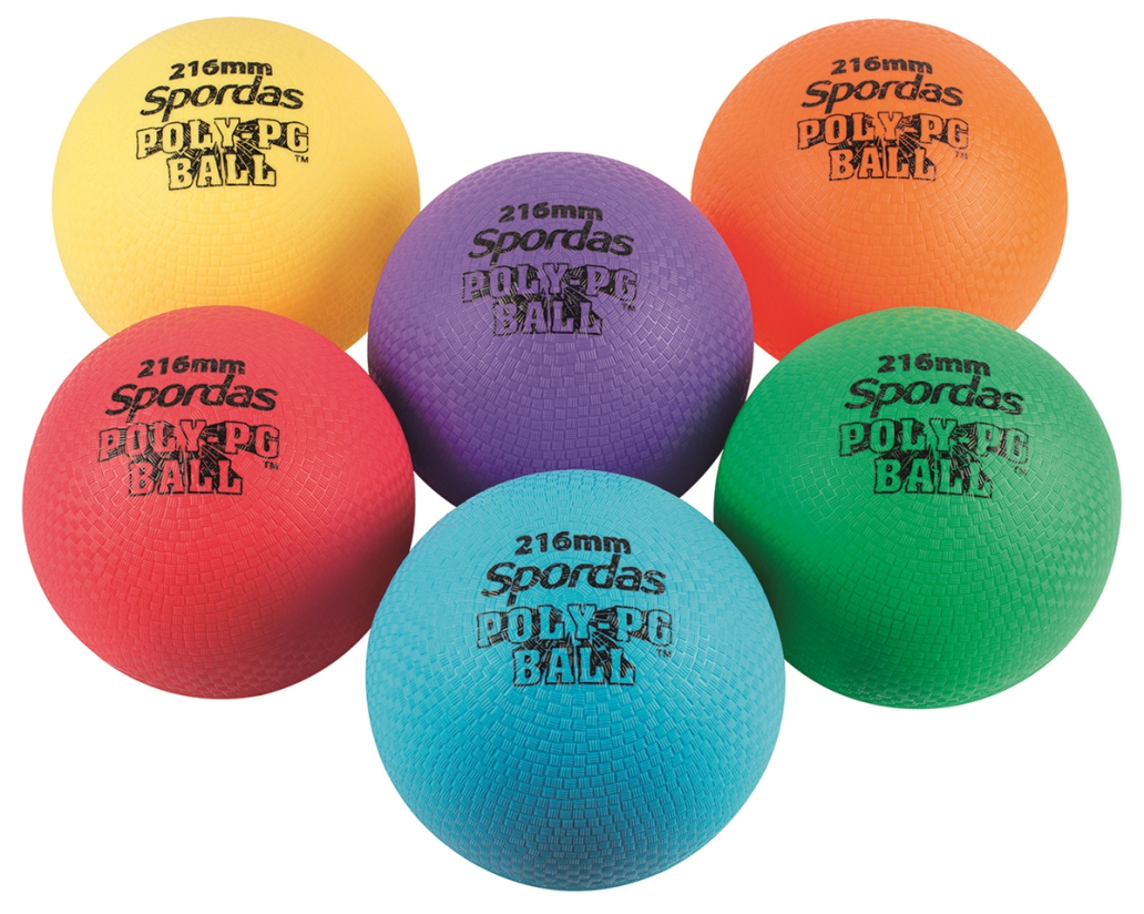 Set of 6 Colored Poly PG Balls