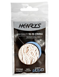 Pack of 6 Henrys Spare Strings for Yo-Yo - white